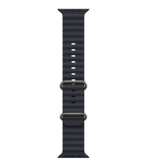 Apple Watch Ultra GPS + Cellular, 49mm Titanium Case with Midnight Black Ocean Band on wrist