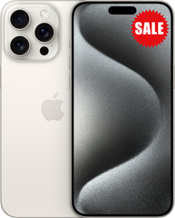 iPhone 15 Pro Max 512GB WHITE Titanium, Renewed Unlocked front view