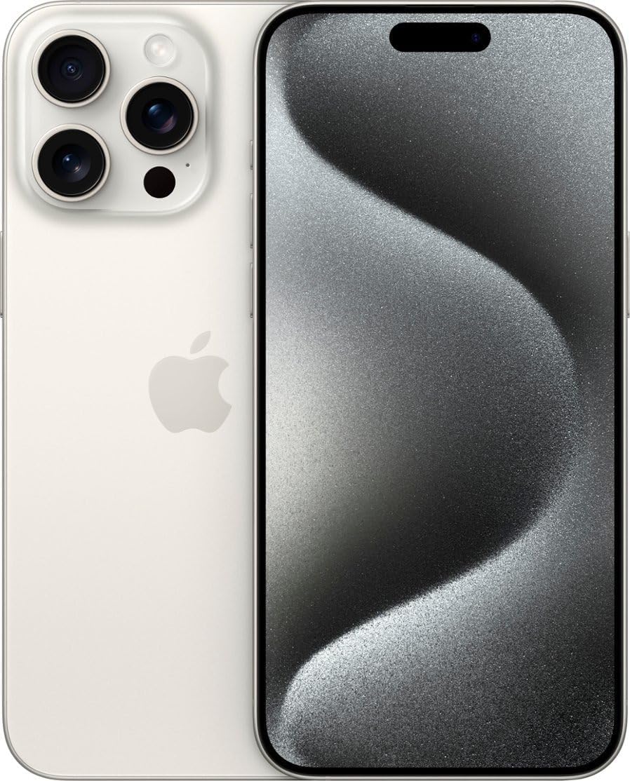 iPhone 15 Pro Max 512GB WHITE Titanium, Renewed Unlocked side angle
